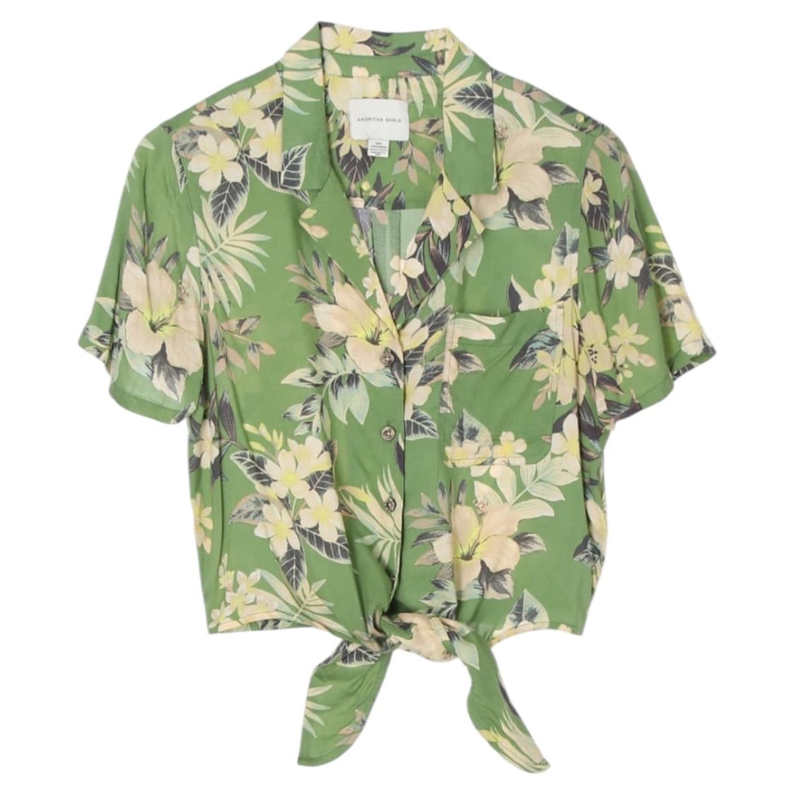 아메리칸 이글 플라워 그린 하와이안 셔츠 상품이미지1