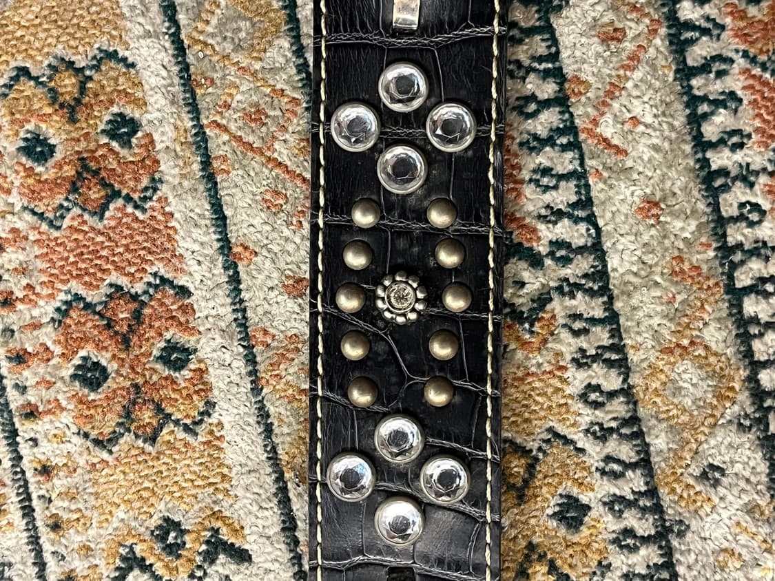 빈티지 라인스톤 가죽 벨트 블랙 #csz1962 상품이미지5