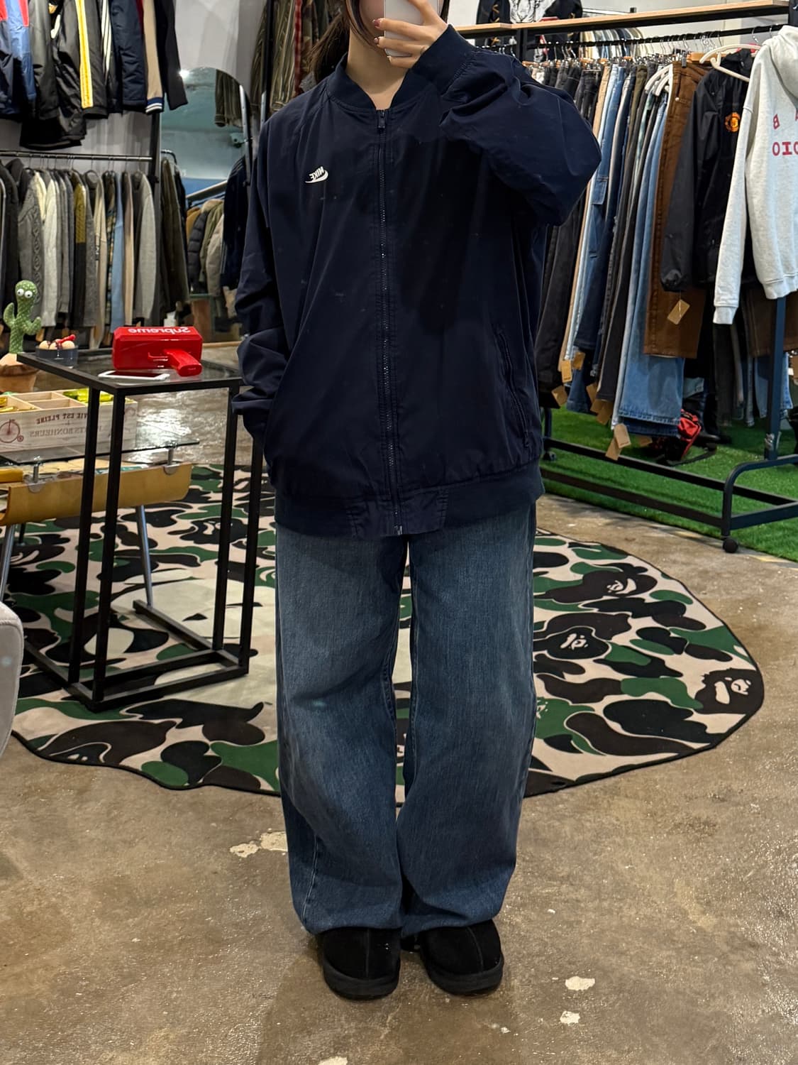 나이키 바람막이 블루종 자켓 네이비 상품이미지4