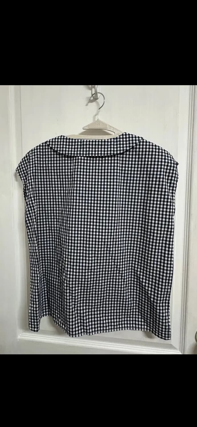 어반리서치 킹엄체크 둥그카라 블라우스 상품이미지2