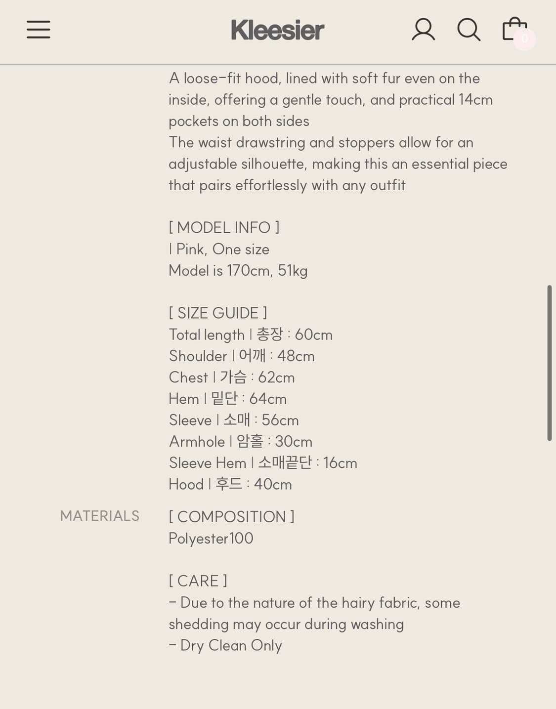 클리시어 피치 푸딩 퍼 자켓 상품이미지9