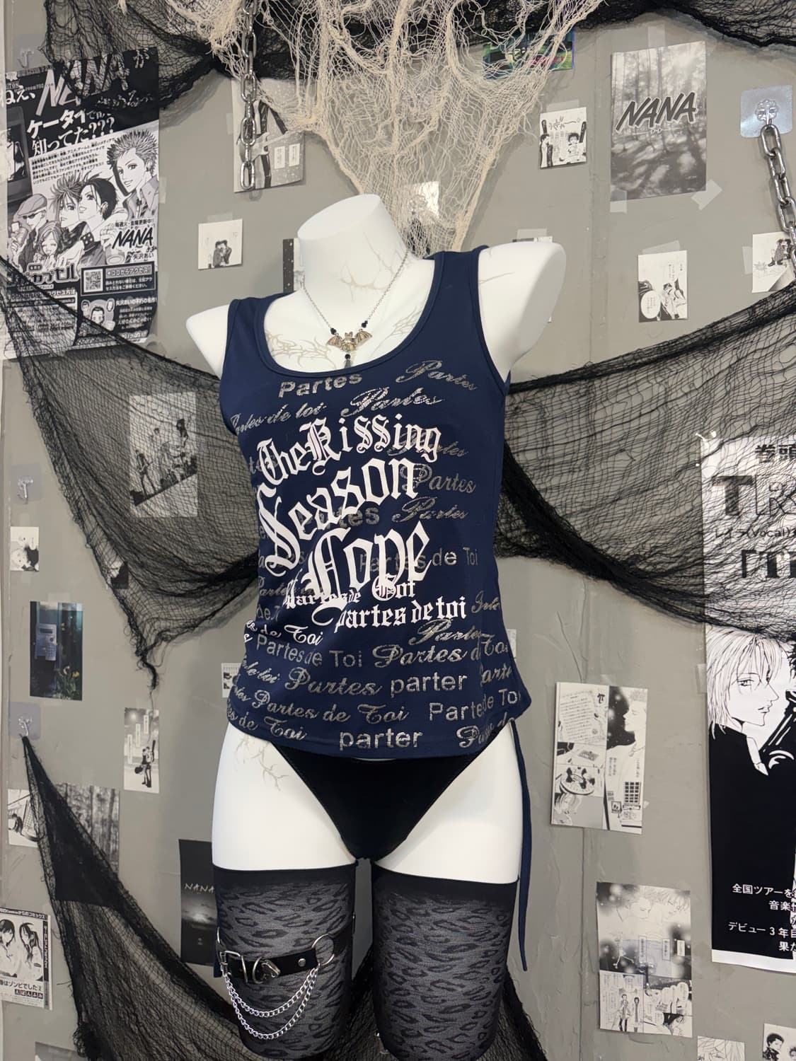 Y2K lettering Glitter sleeveless 상품이미지7