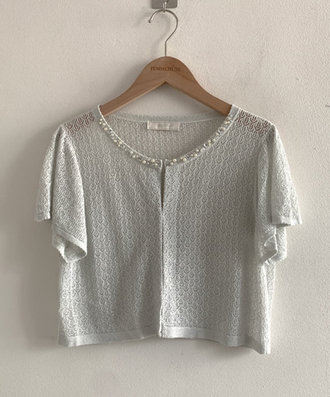 Beads Neck Punching Cardigan 상품이미지1
