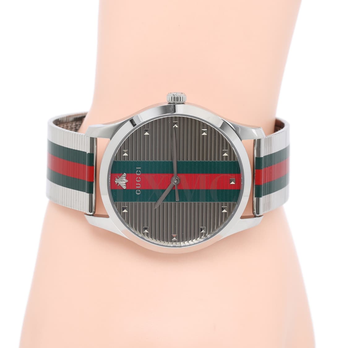 구찌 G 타임리스 삼선 메쉬밴드 시계 스틸워치 YA126284 상품이미지7