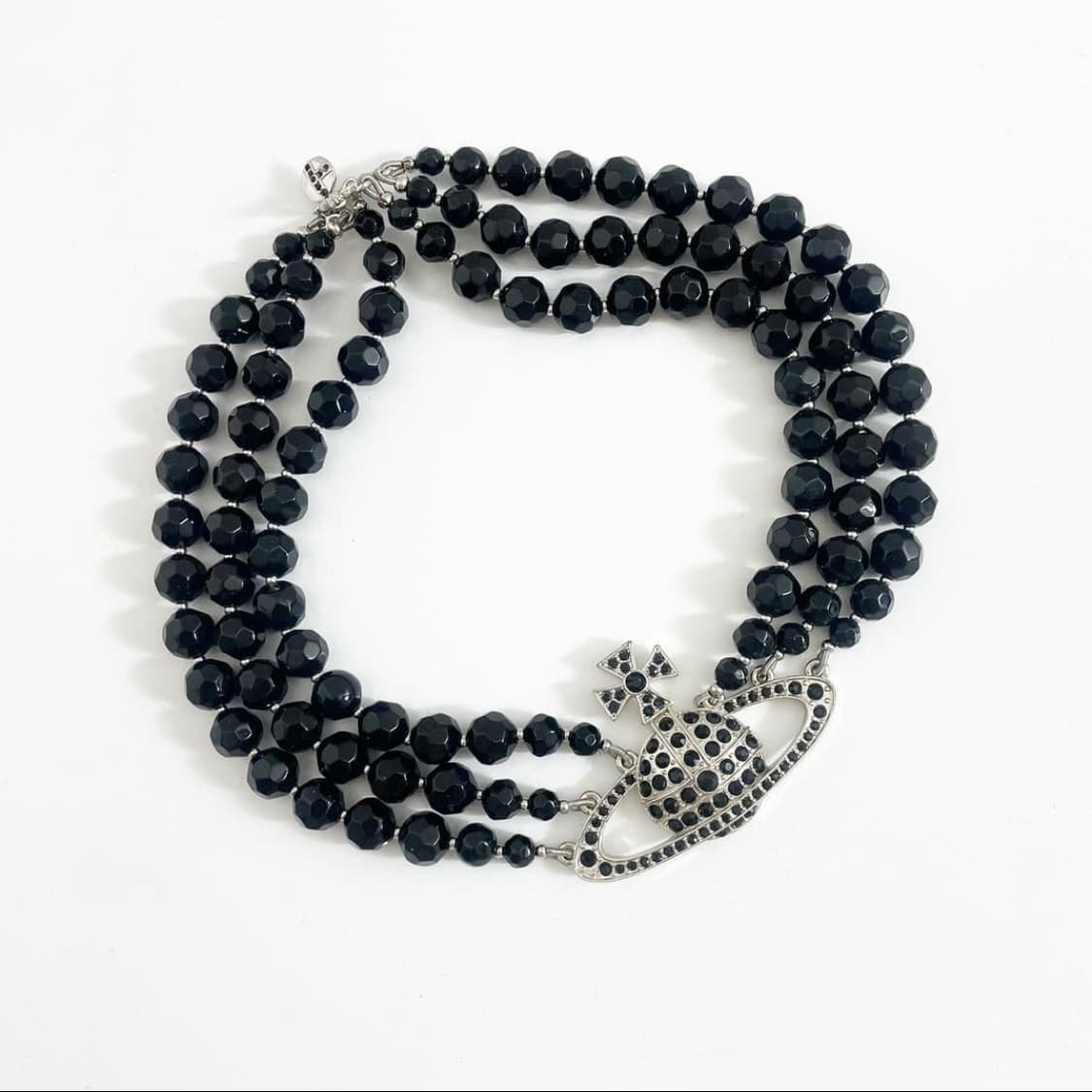 비비안웨스트우드 아카이브 메살린 블랙 크리스탈 orb 트리플 레이어 초커 상품이미지3