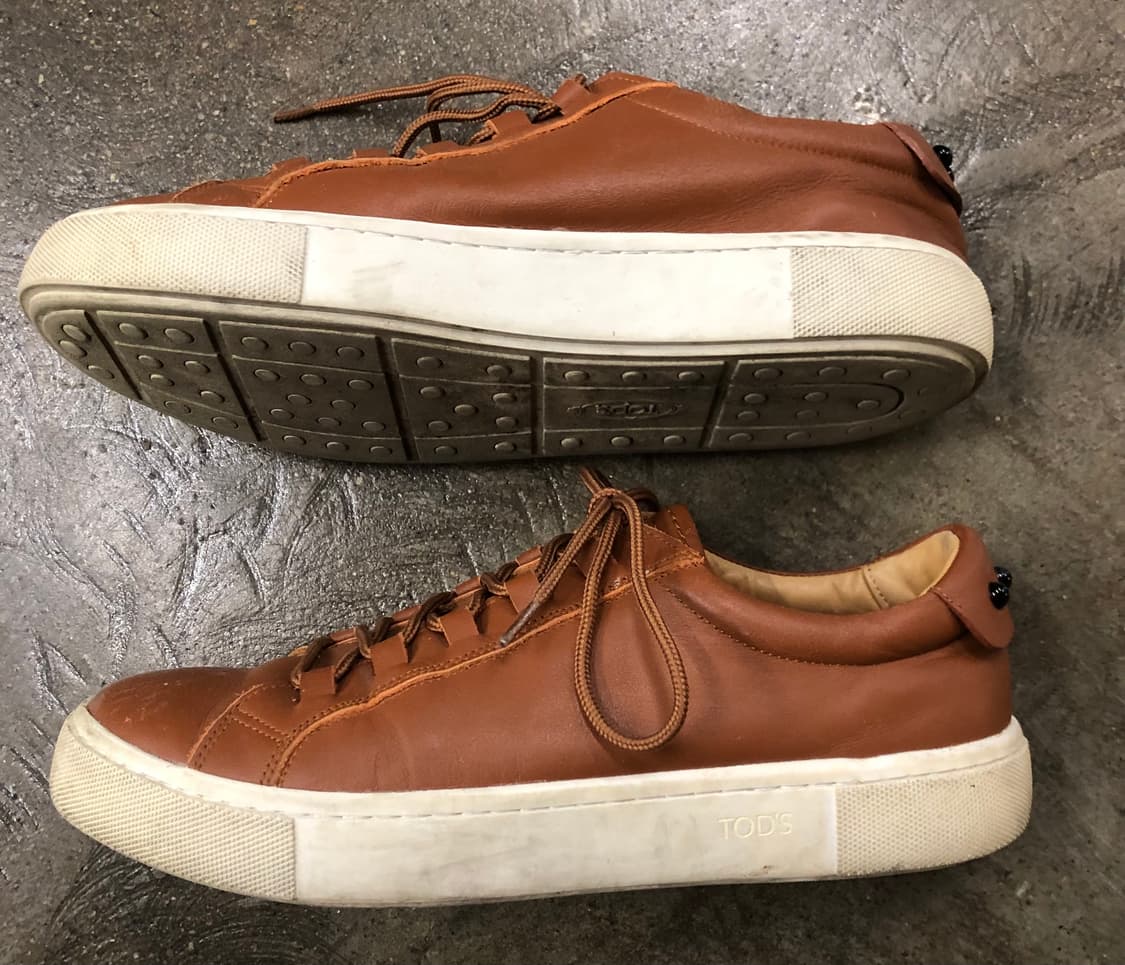 TOD'S 남성 가죽 스니커즈 브라운 41 상품이미지3