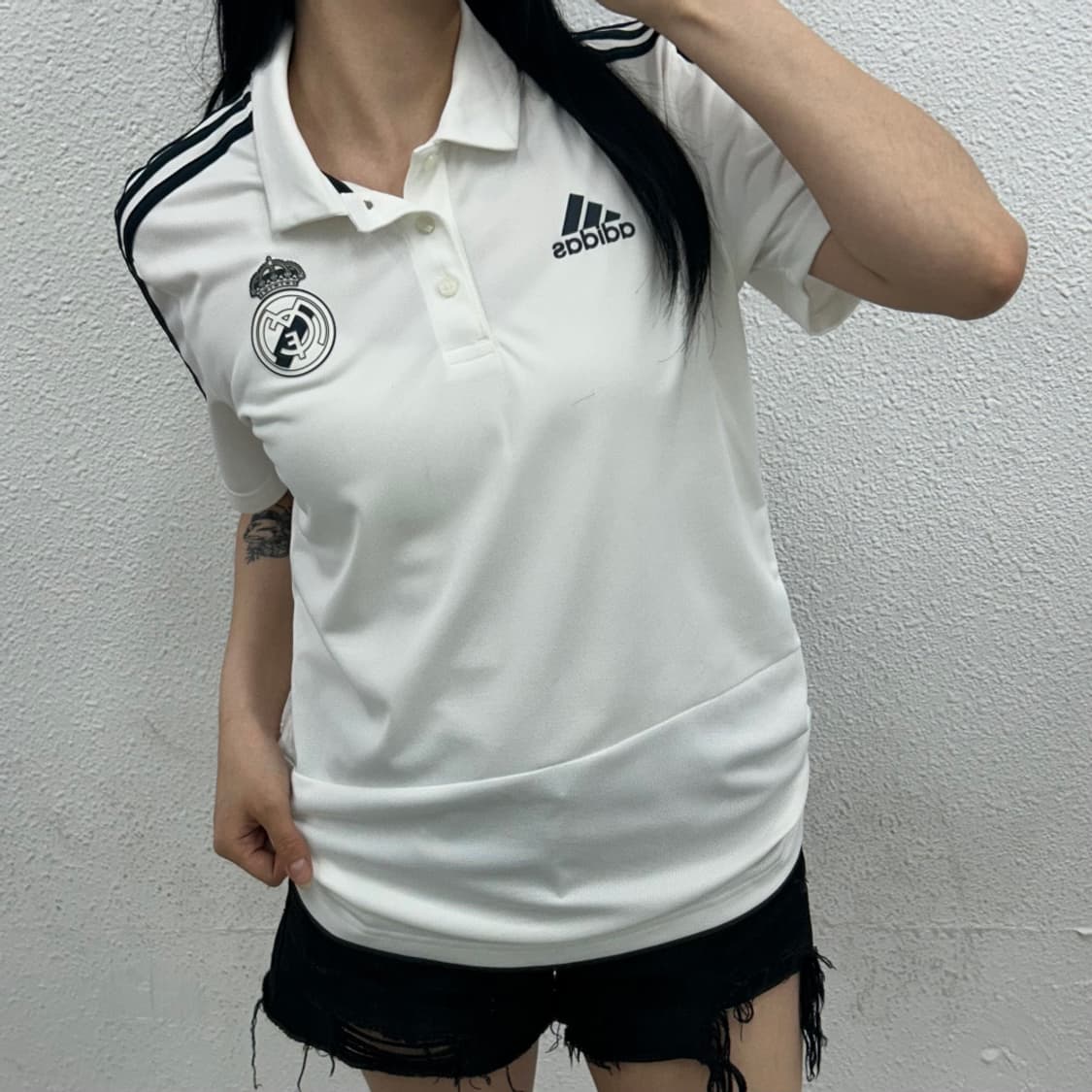 아디다스 블랙라인 레알마드리드 싸커 화이트 pk반팔 L 상품이미지1