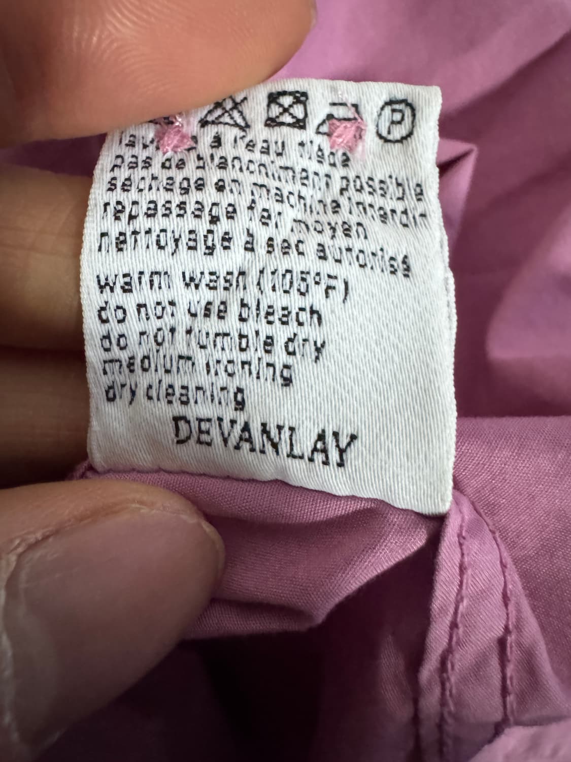 라코스테 핑크 로고 코튼 셔츠 L 40 상품이미지5