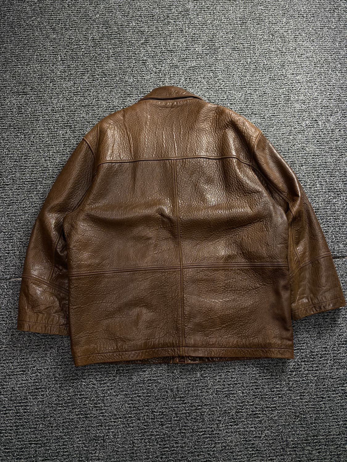 VENTURA 아카이브 램스킨 레더 하프코트 브라운 1711 상품이미지4