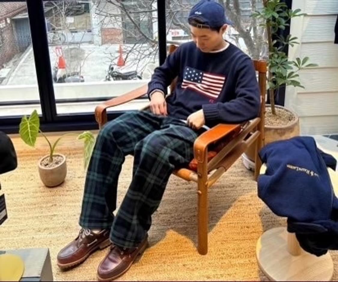 (미착용) 폴로 랄프로렌 타탄 체크 치노 팬츠 블랙와치 30인치 상품이미지2