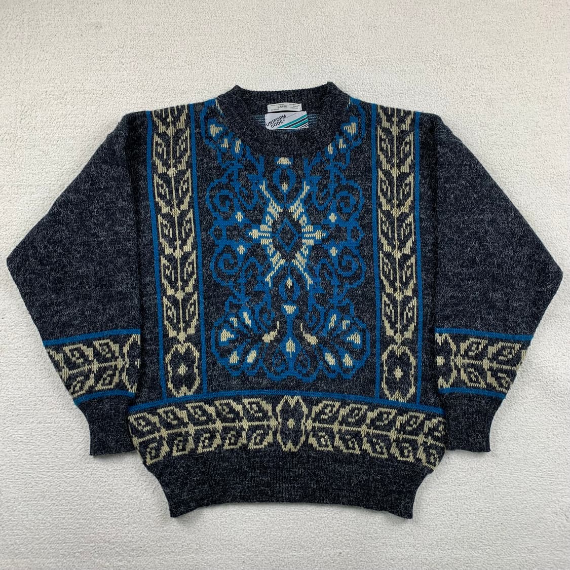 Uniform Code 빈티지 패턴 울 니트  상품이미지1