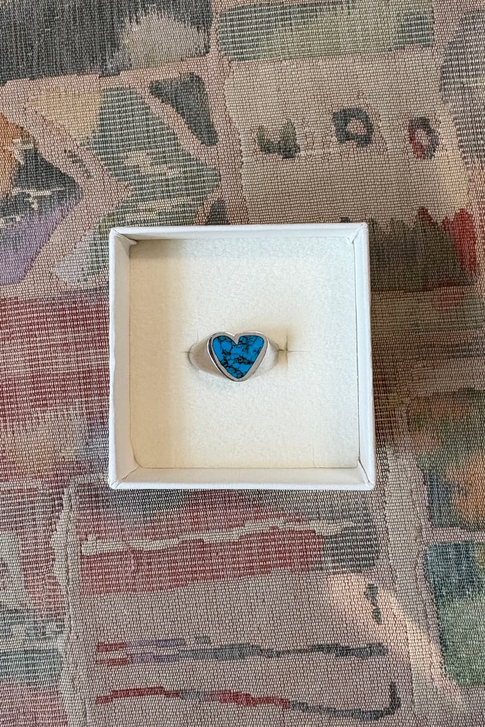 Preek Rough Heart Turquoise Ring 상품이미지1