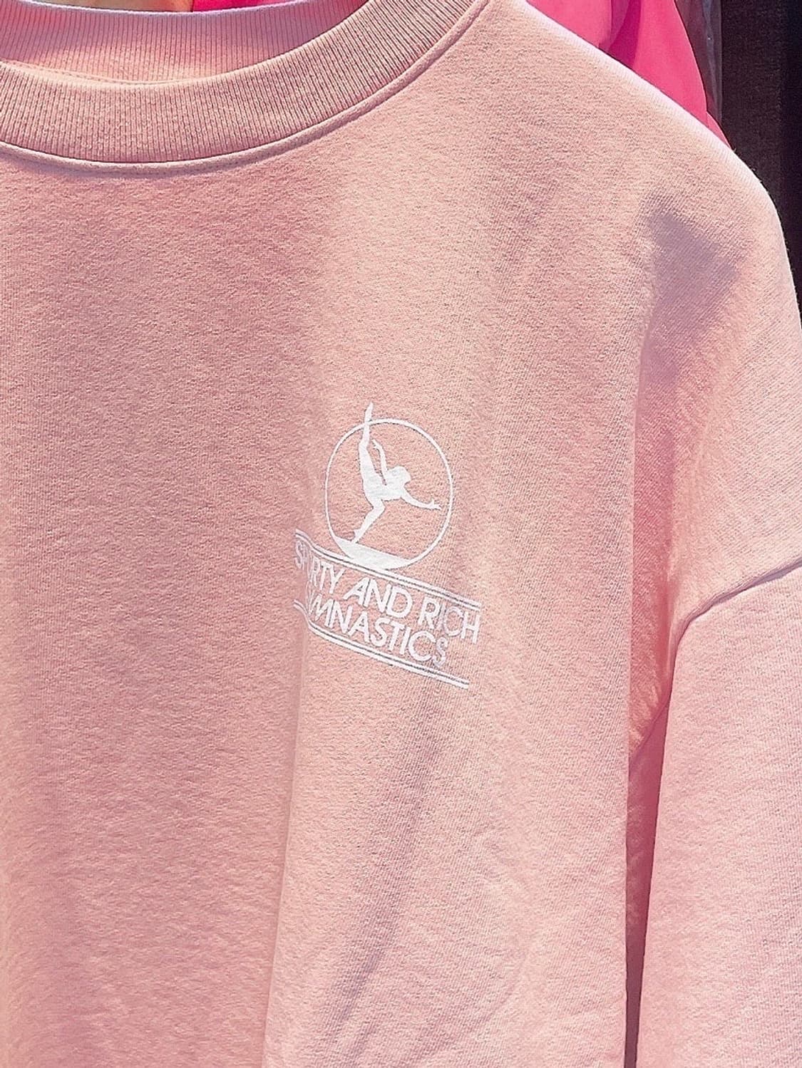 (정품/새상품) 스포티앤리치 공용 러너 핑크 약기모 맨투맨 상품이미지2