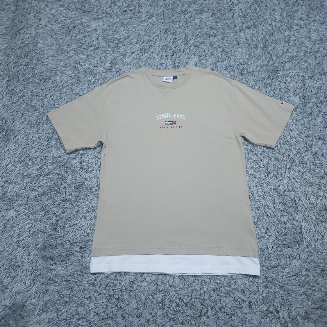 타미힐피거) M 남자 레이어드 반팔라운드티 / 왕눈이샵 상품이미지1