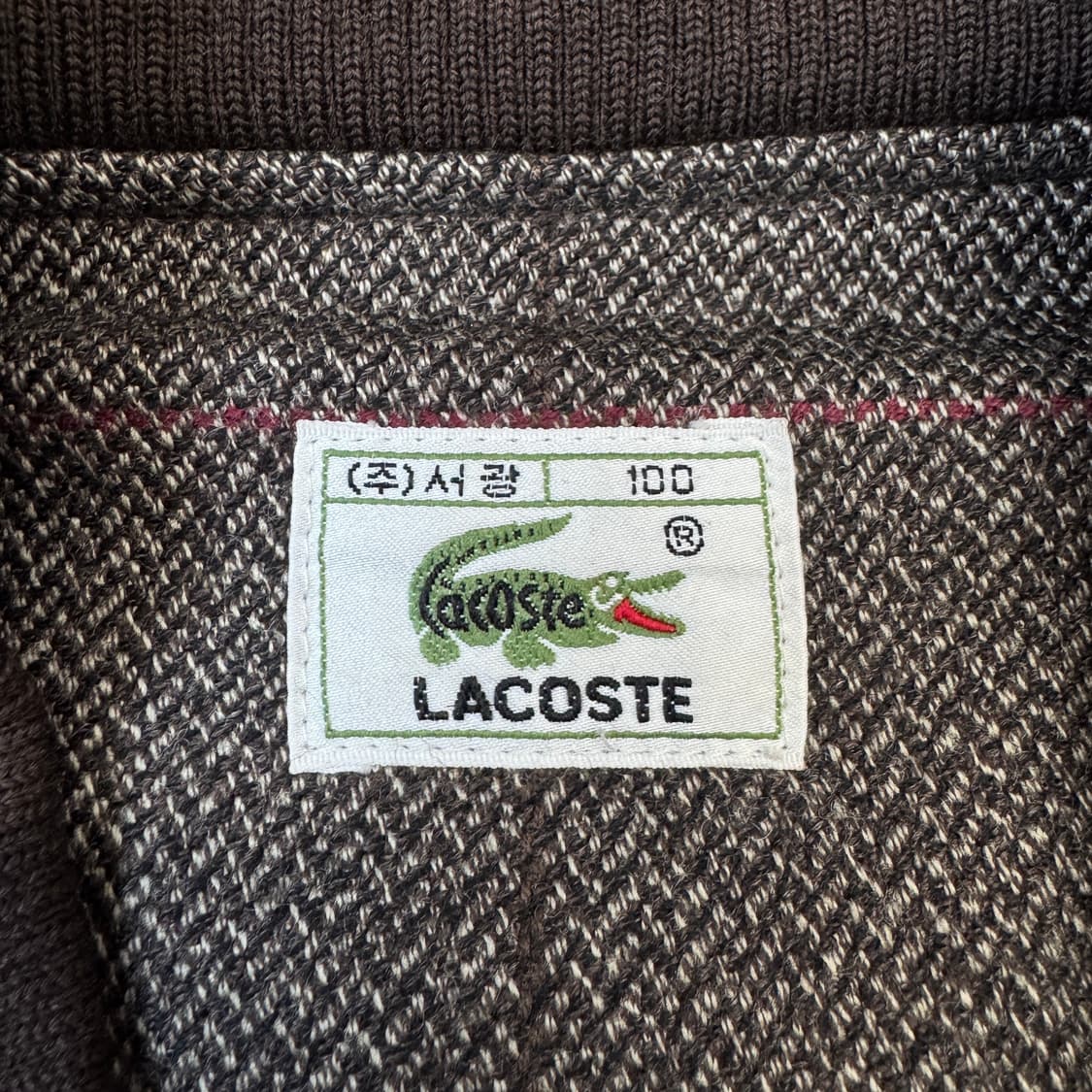 라코스테 90s 서광 모직 울 체크 블루종 자켓 상품이미지4