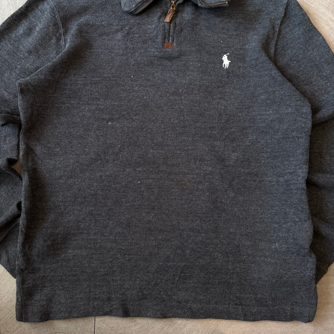 폴로 정품 그레이 반집업 니트 상품이미지4
