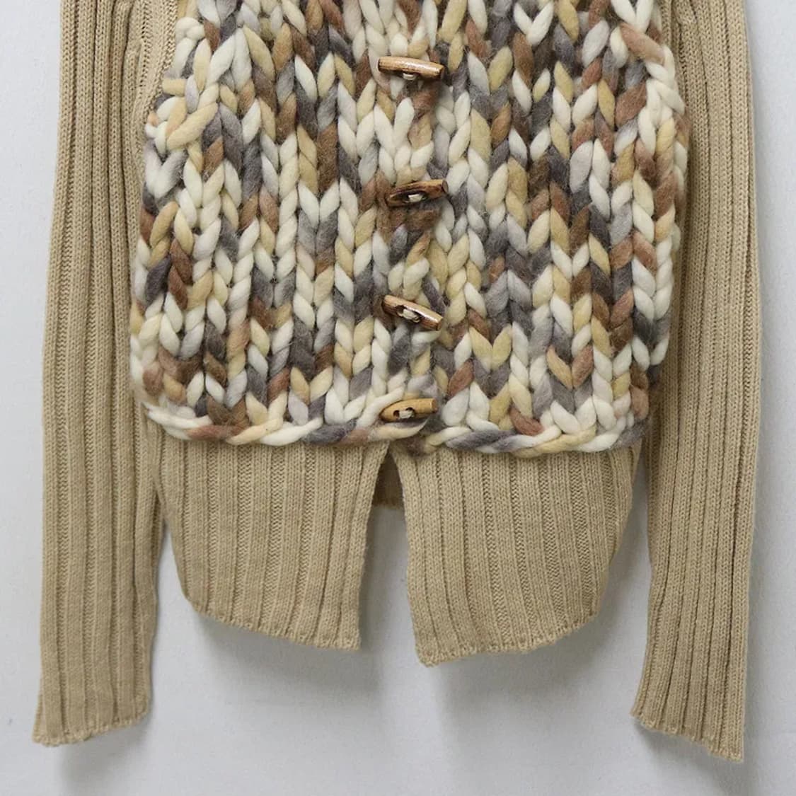 POIS 울 혼방 니트 짜임 포인트 버클 가디건 62172 상품이미지4