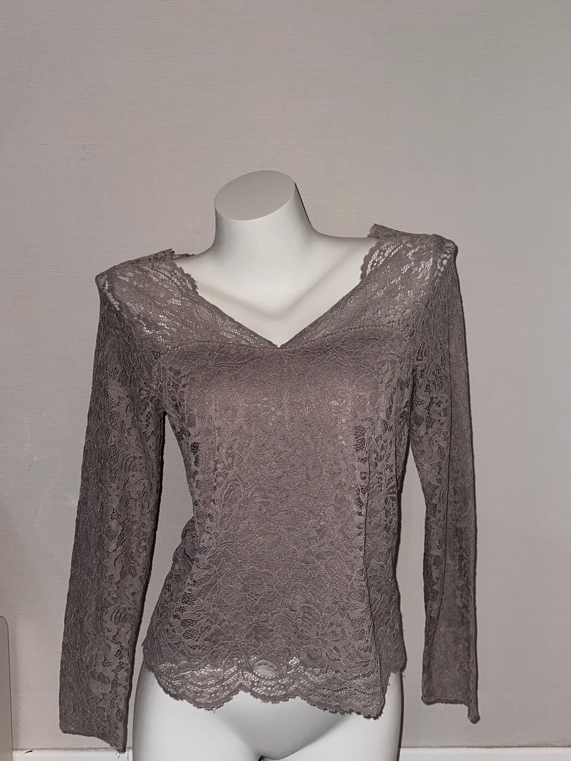 빈티지 모브베이지 페어리코어 레이스 시스루 탑 상품이미지2