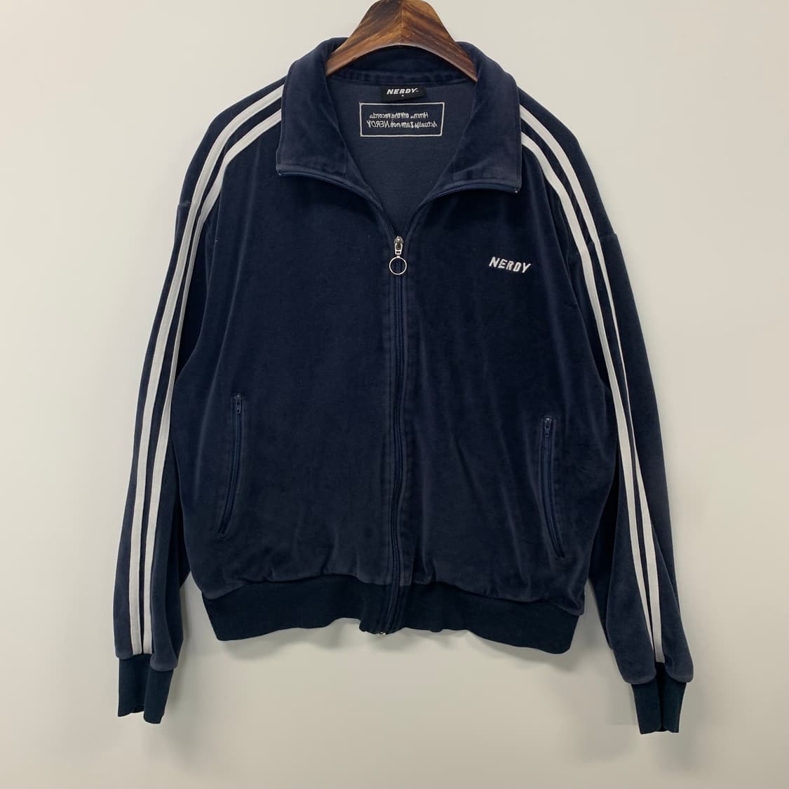 널디 네이비 벨루어 벨벳 져지 상품이미지2