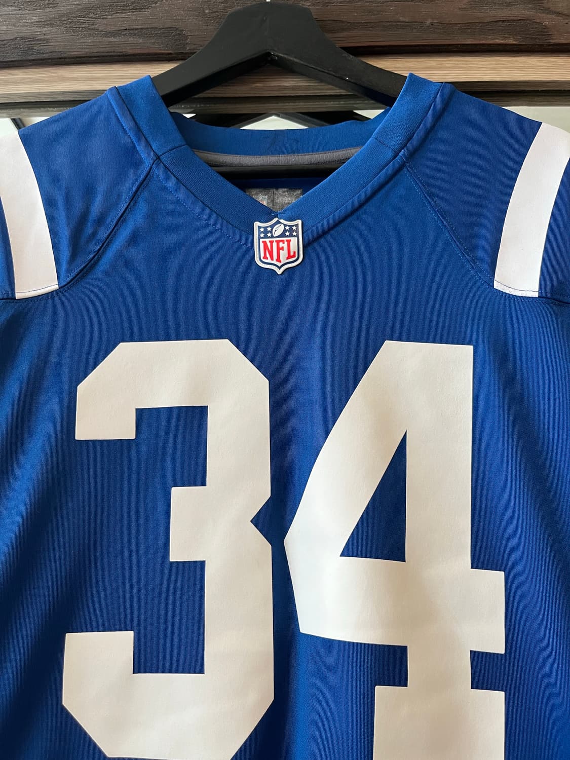 NFL 엔에프엘 블루 화이트 트렌트 리처드슨 넘버 34 삼선 사이드메쉬  상품이미지2