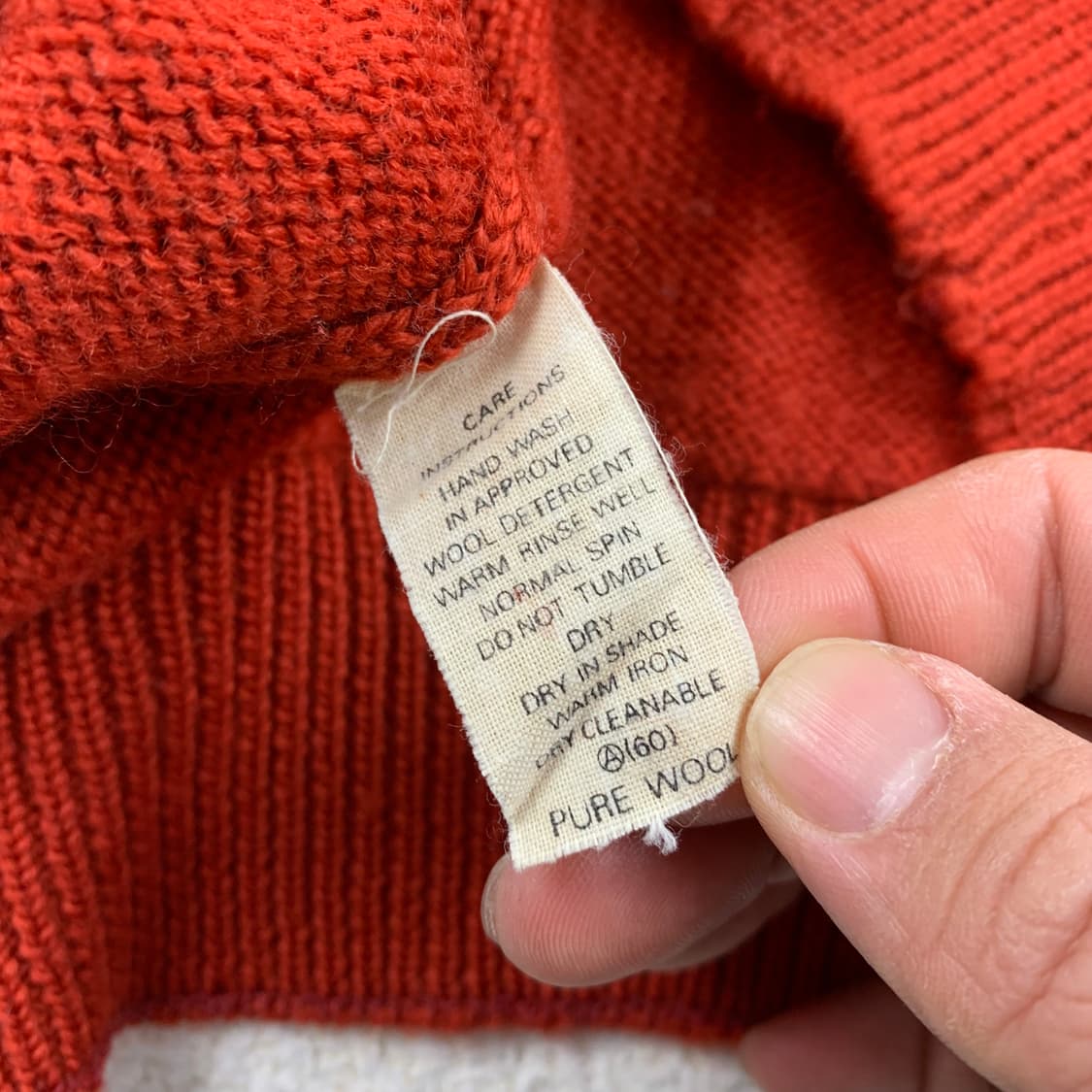 80-90s 휴고 보스 자수로고 퓨어 울 니트 오렌지 상품이미지7