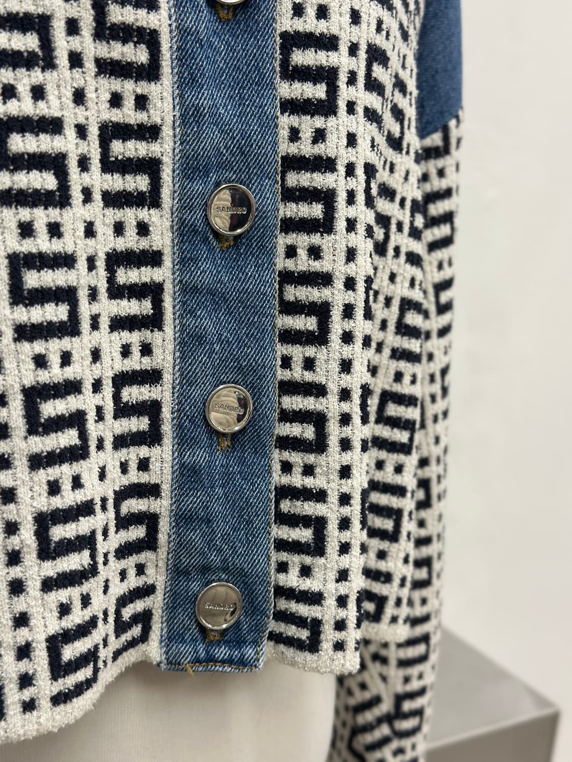 산드로 자카드 크롭 데님 자켓  상품이미지3