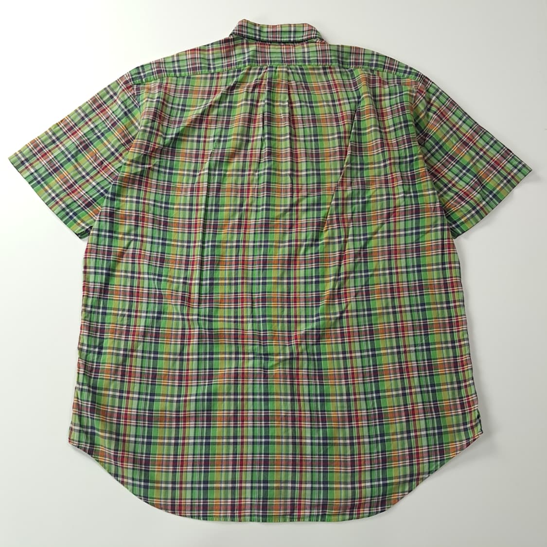 CJ250 XL 폴로 90s 인도판 그린 마드라스 반팔 셔츠 남방 상품이미지6