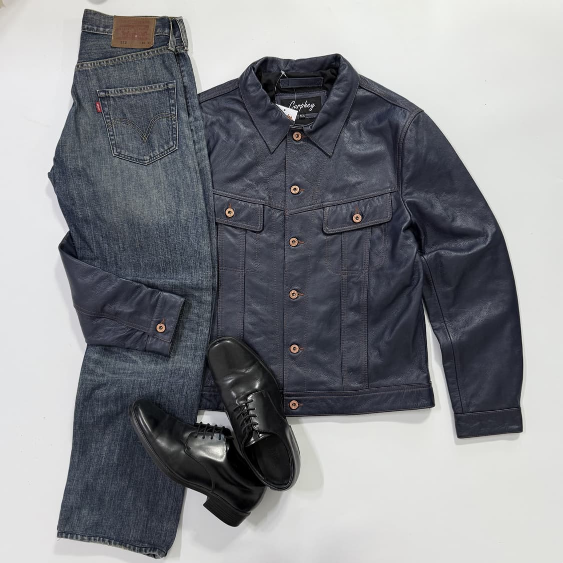 Curphey 3rd 레더 트러커 자켓  상품이미지1