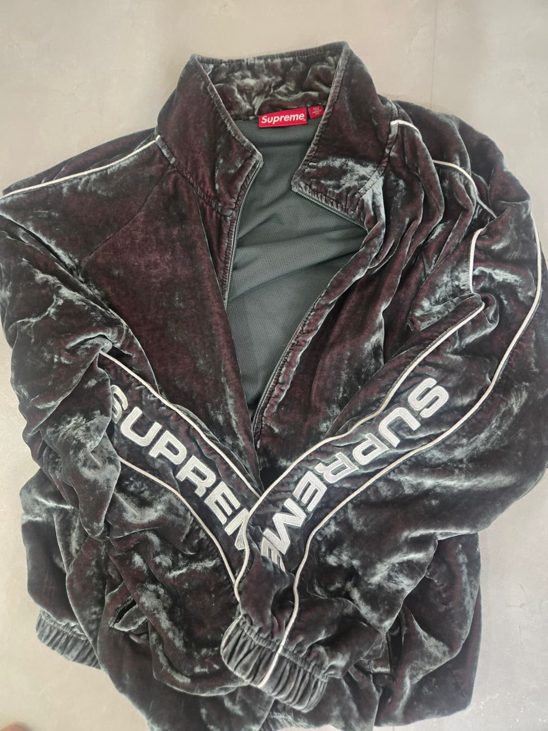 슈프림 크러쉬드 벨벳 자켓 L 상품이미지3