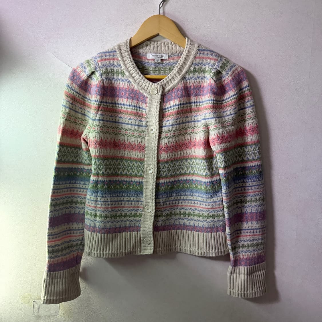 써스데이아일랜드 전판 자카드 가디건 S (여성 66정도) 상품이미지2