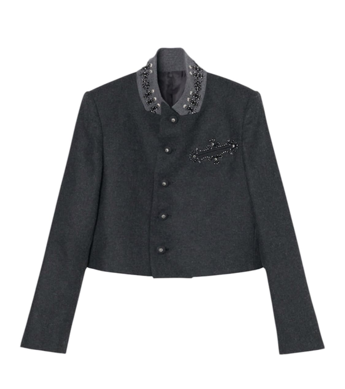 타나카 다이스케 블랙 스탠드 픽드 라펠 자켓 상품이미지1