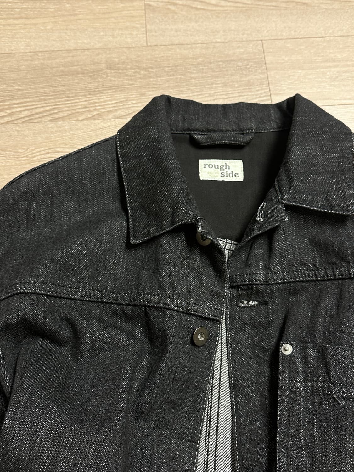 (무배) 러프사이드 드레이프 데님 자켓 (100사이즈) 상품이미지5