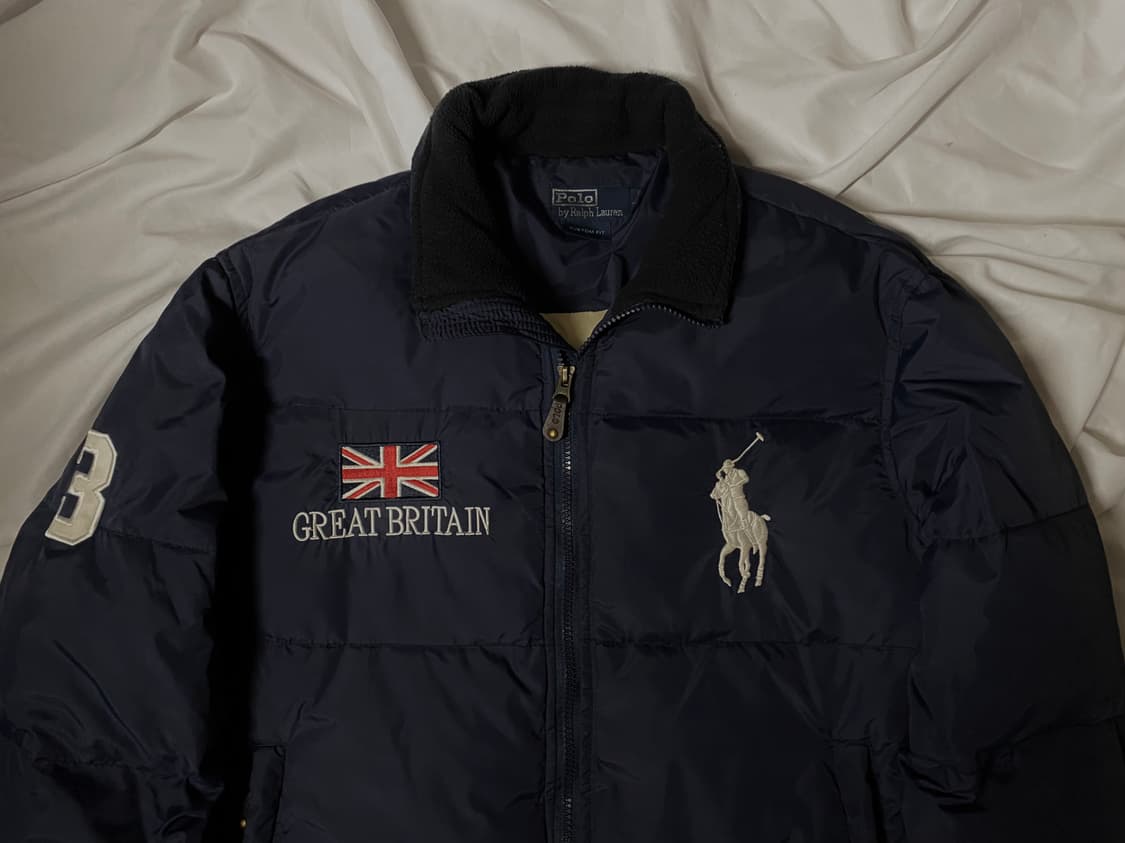 폴로 빅포니 BRITAIN 유니언잭 성조기 패딩 네이비 상품이미지3