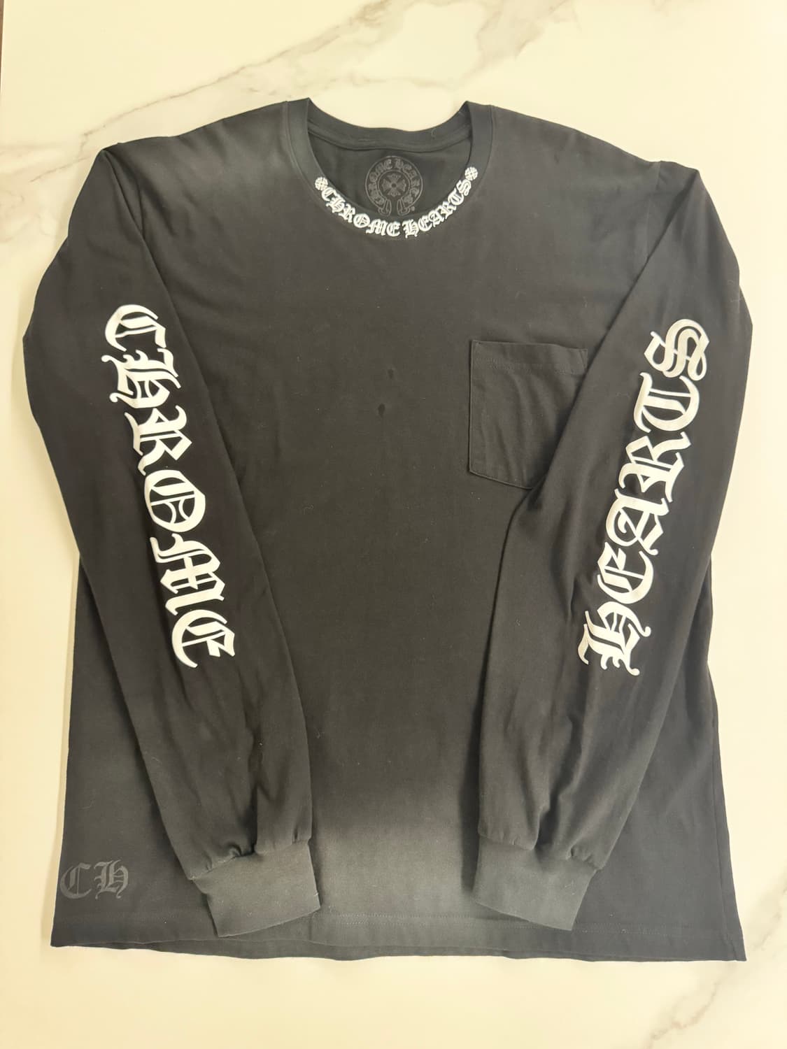 크롬하츠 넥 스크립트 롱슬리브 XL 블랙 상품이미지1