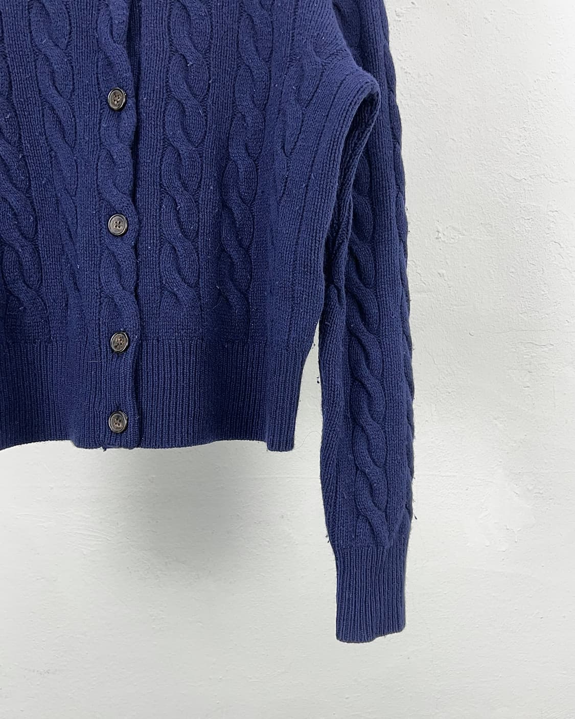 폴로 랄프로렌 네이비 캐시미어 혼방 케이블 니트 가디건 상품이미지5