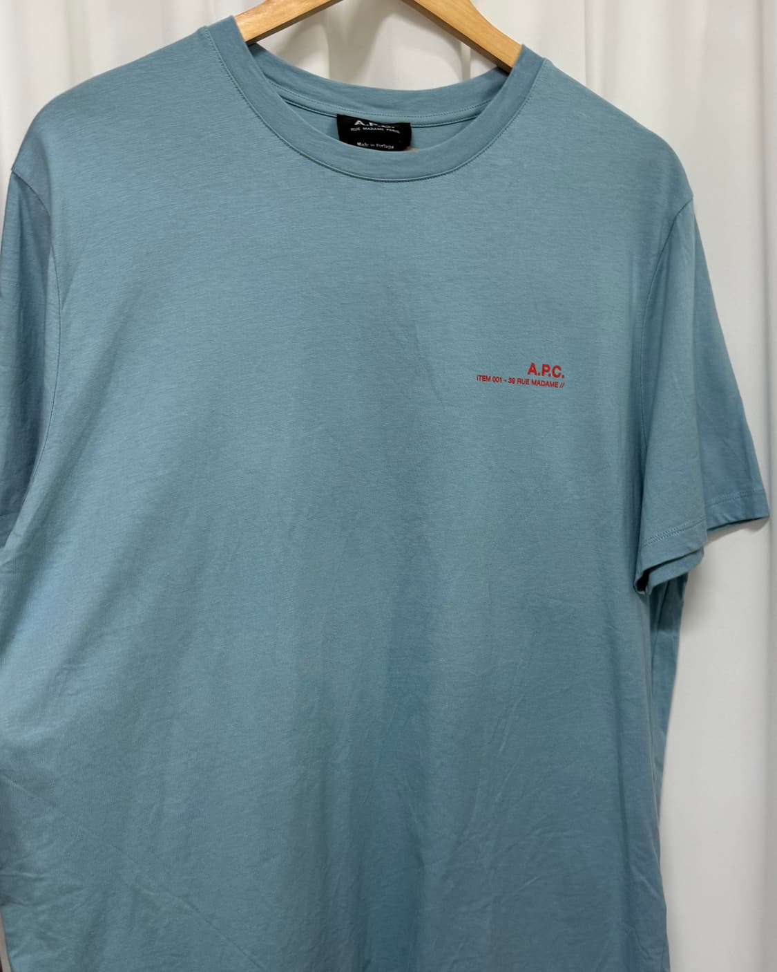 24SS 아페쎄 A.P.C 아이템 반팔티셔츠 XL 라이트블루 상품이미지5