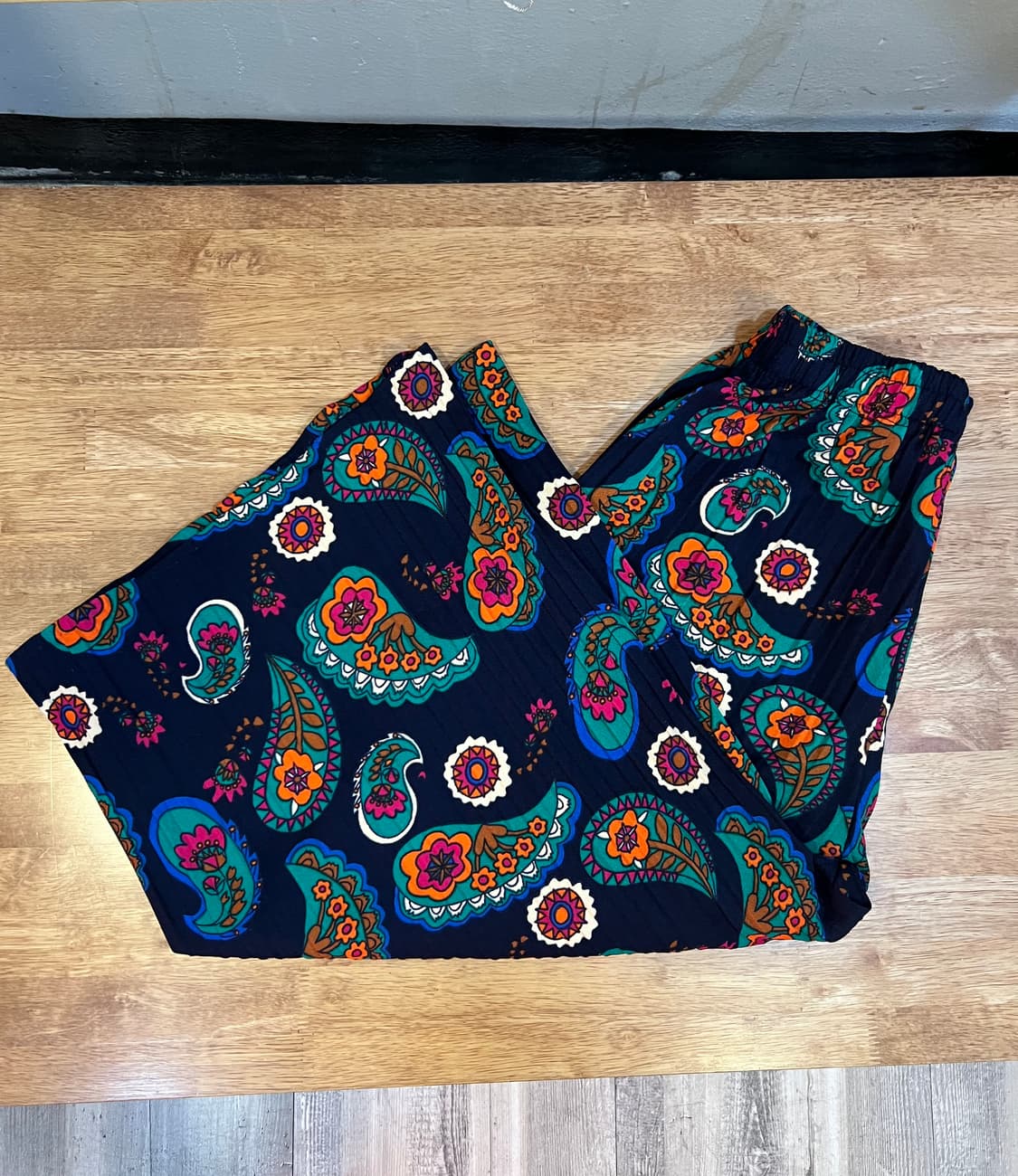 쇼핑몰 여성 에스닉 페이즐리 플리츠팬츠 플리츠바지 상품이미지1