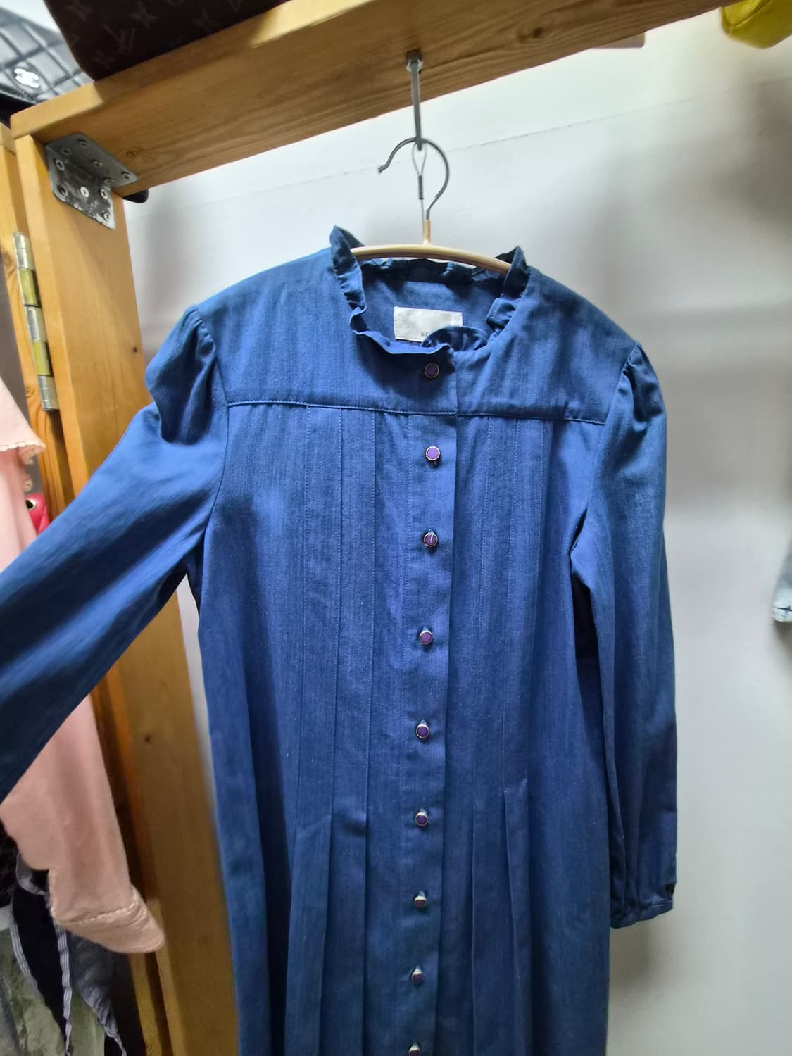 레니본 프릴 데님 원피스 상품이미지4