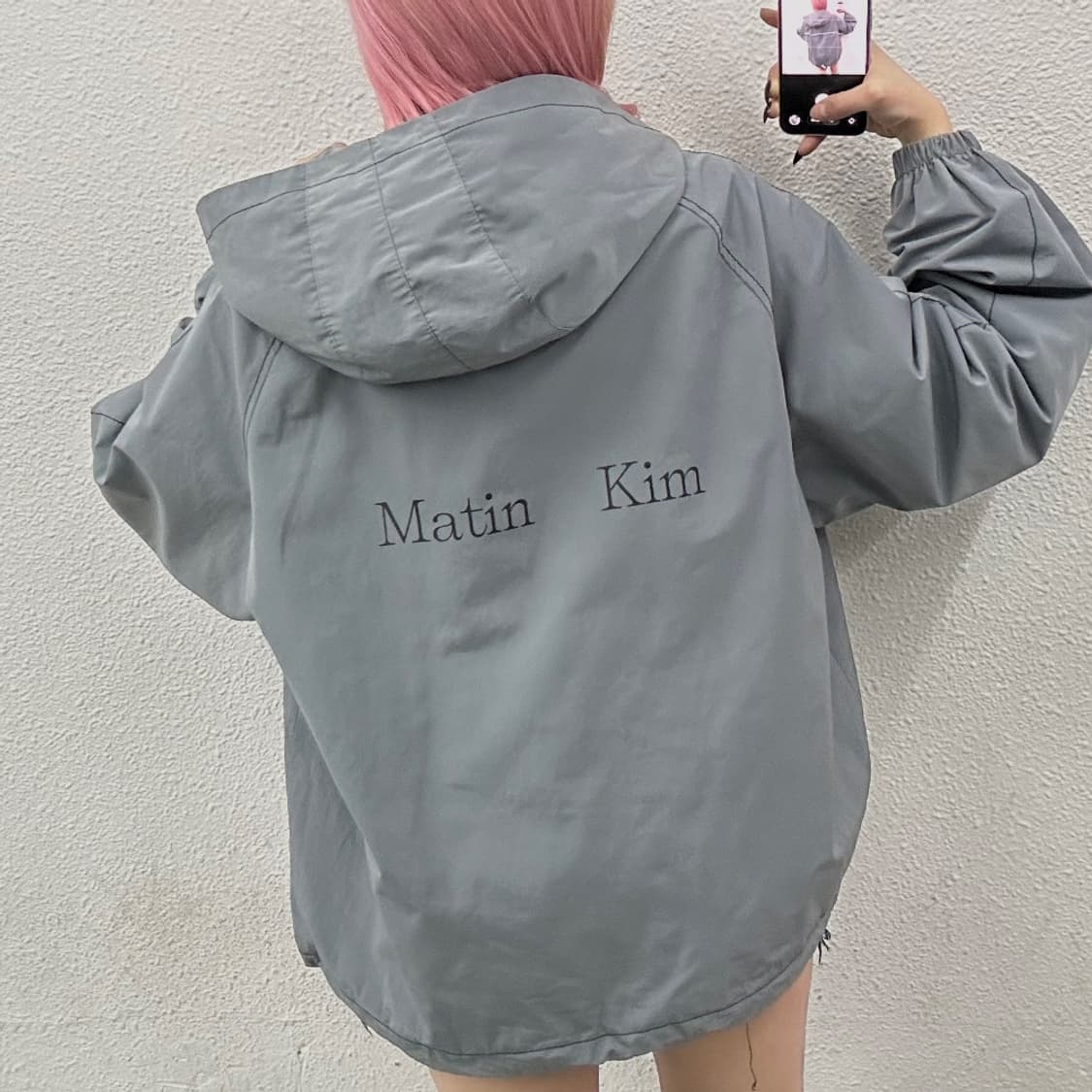 마뗑킴 차콜 후드 바람막이 상품이미지2