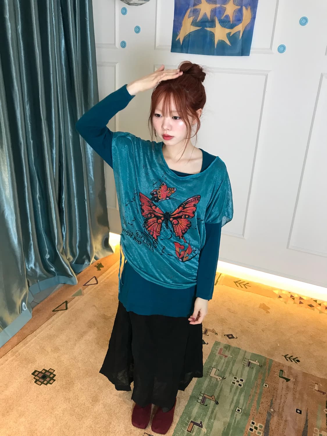 찾기 어려운 오묘한 터키 블루컬러 코디셋🦋 상품이미지1