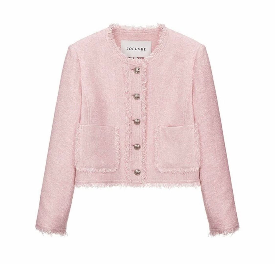 루에브르 프린지 트위드 자켓 핑크 상품이미지4