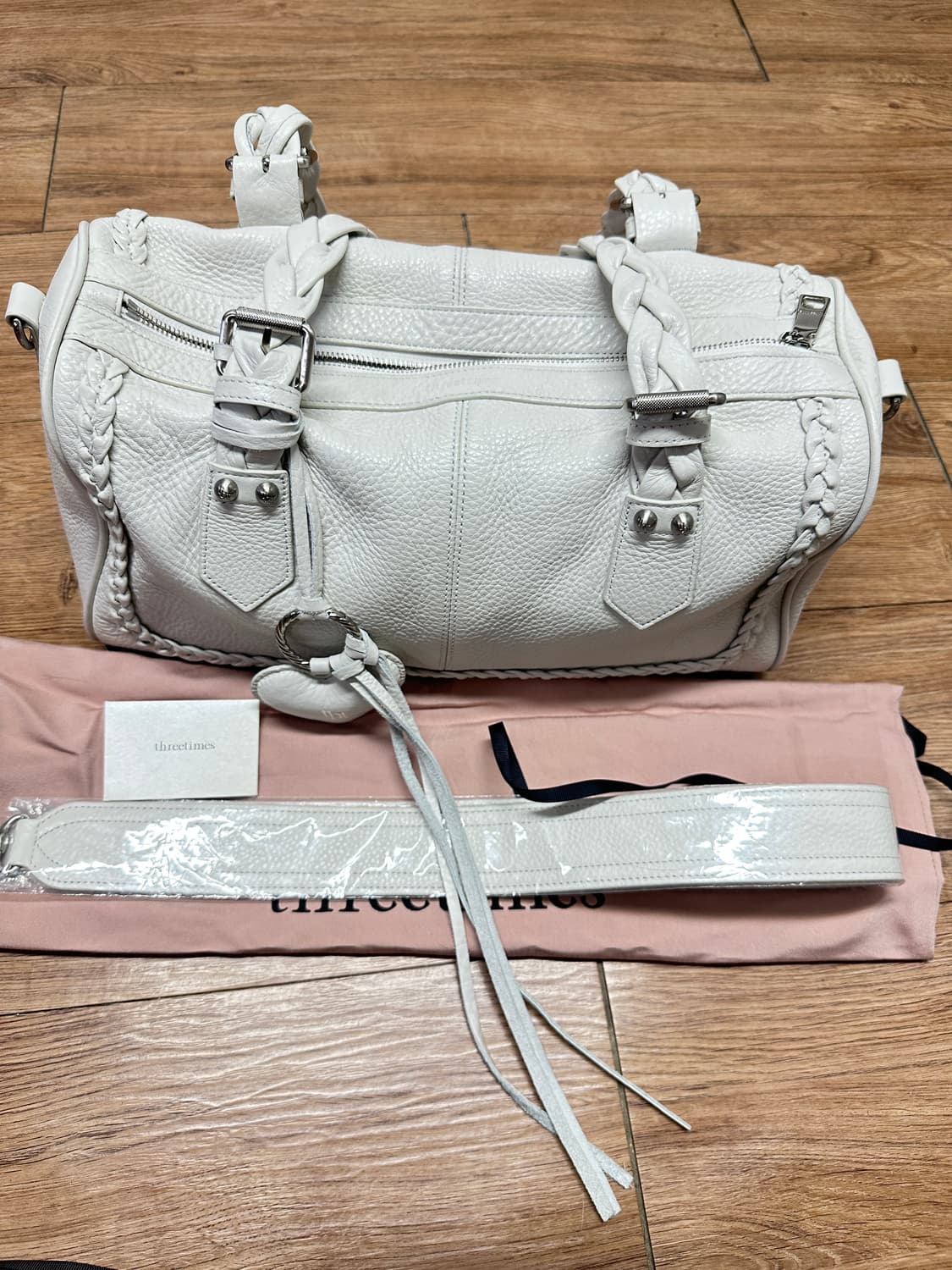 [+4만원대 이너백] 쓰리타임즈 브레이드백 화이트 상품이미지4