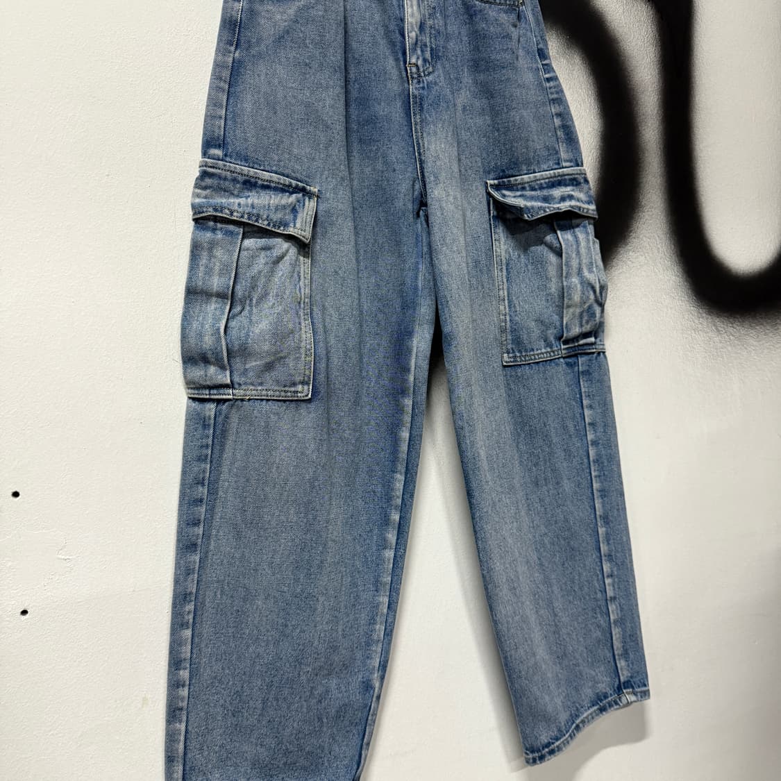 VTG 빈티지 연청 카고 벌룬핏 와이드 데님 팬츠 상품이미지4