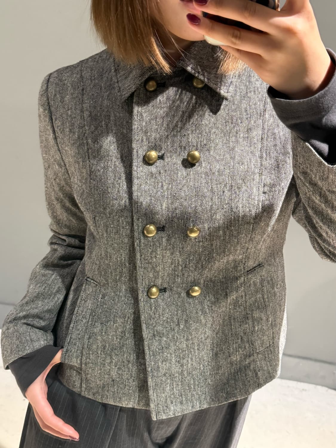 gold double button short jacket 상품이미지3