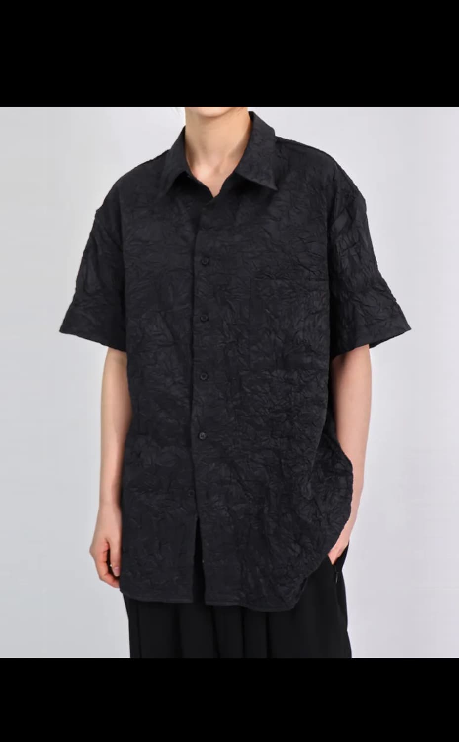 음양Irregular wrinkled half shirt 1사이즈 상품이미지1