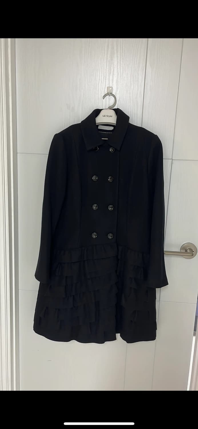 Anne Fontaine 블랙 프릴 울코트 55,66 정품 상품이미지3