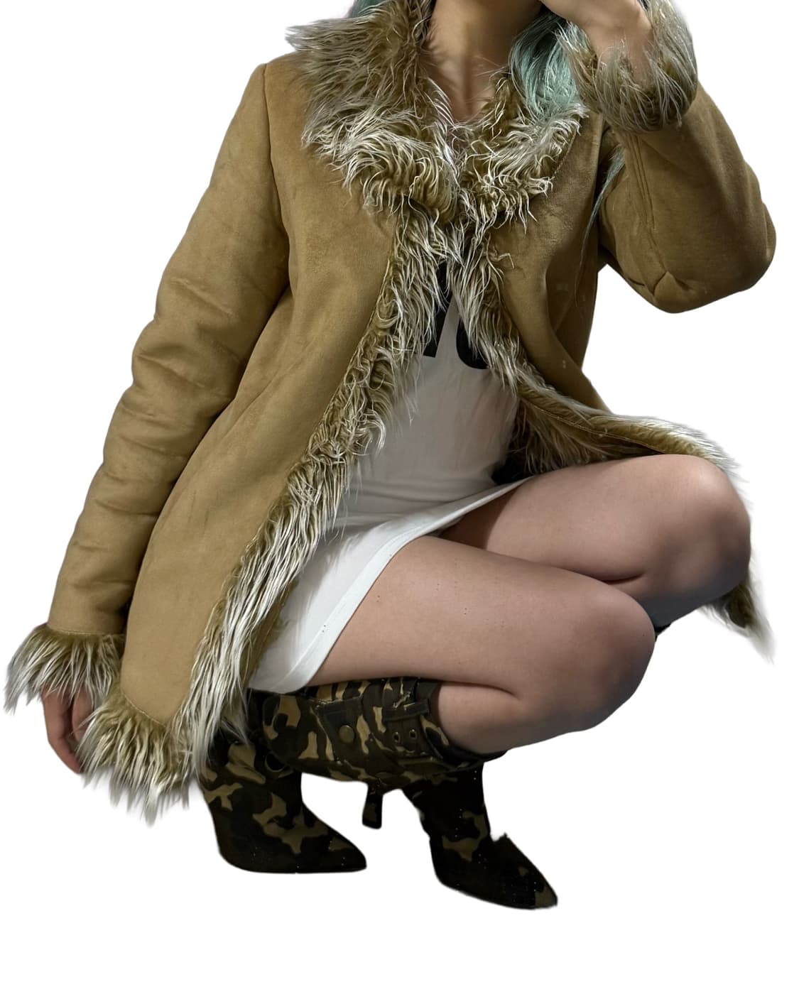 핀터레스트 무드 y2k 페이크 퍼 코트 상품이미지2