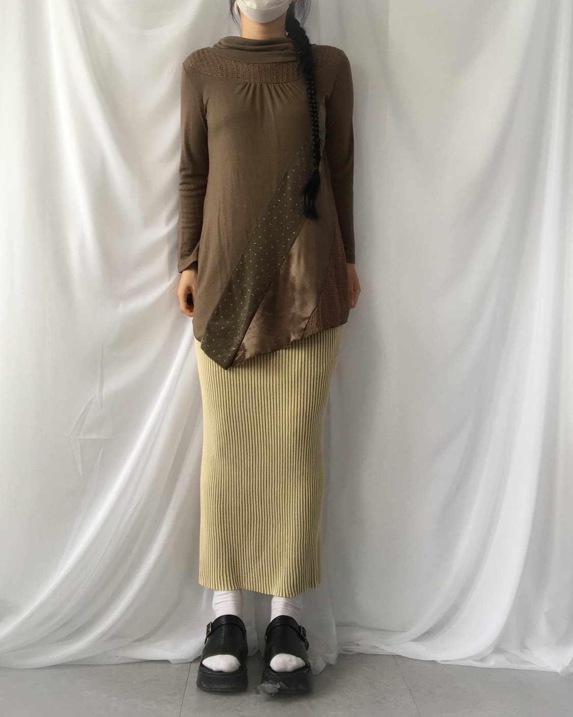 Ribbed knit skirt 상품이미지5