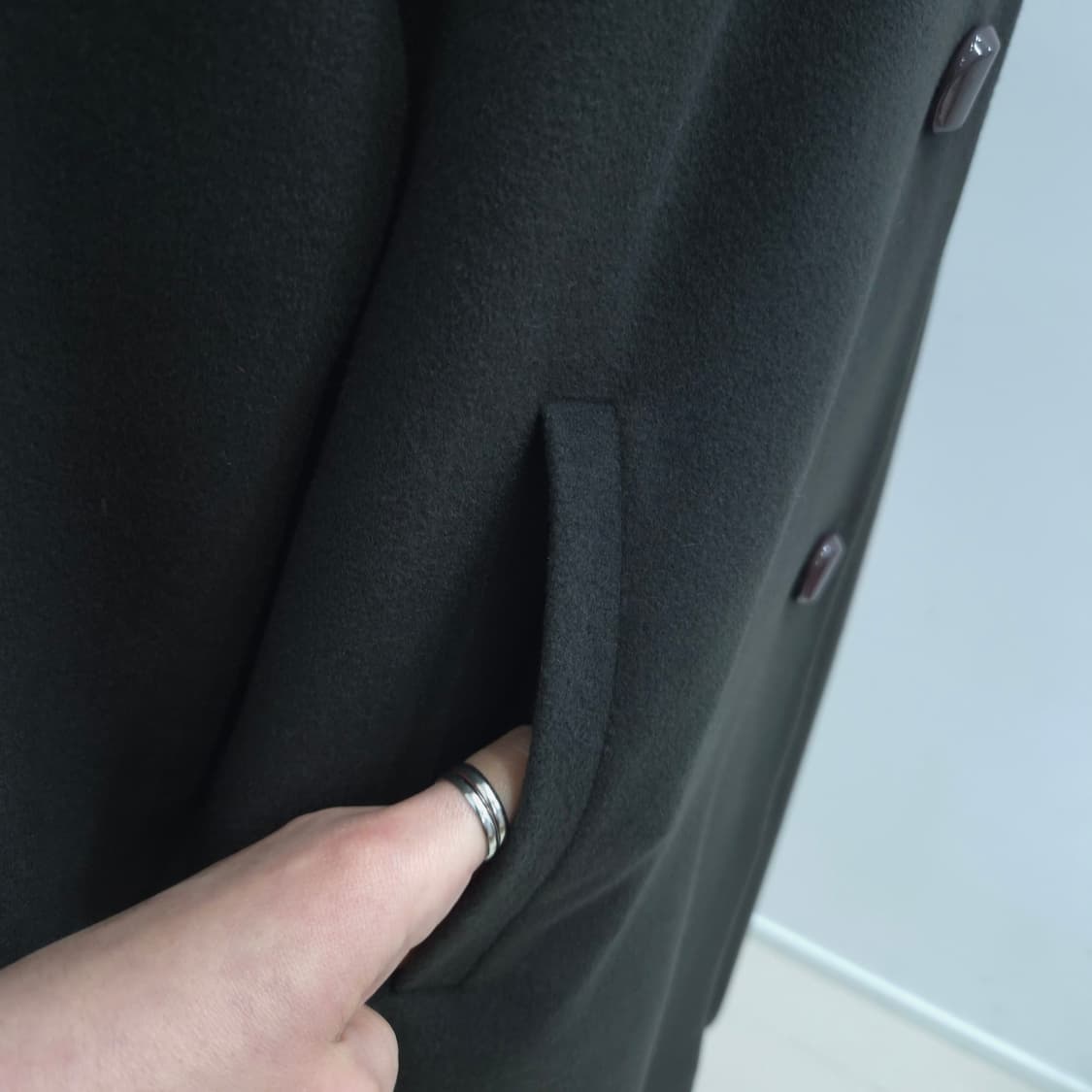 캐시미어 100% 딥카키 여성 롱코트 상품이미지7