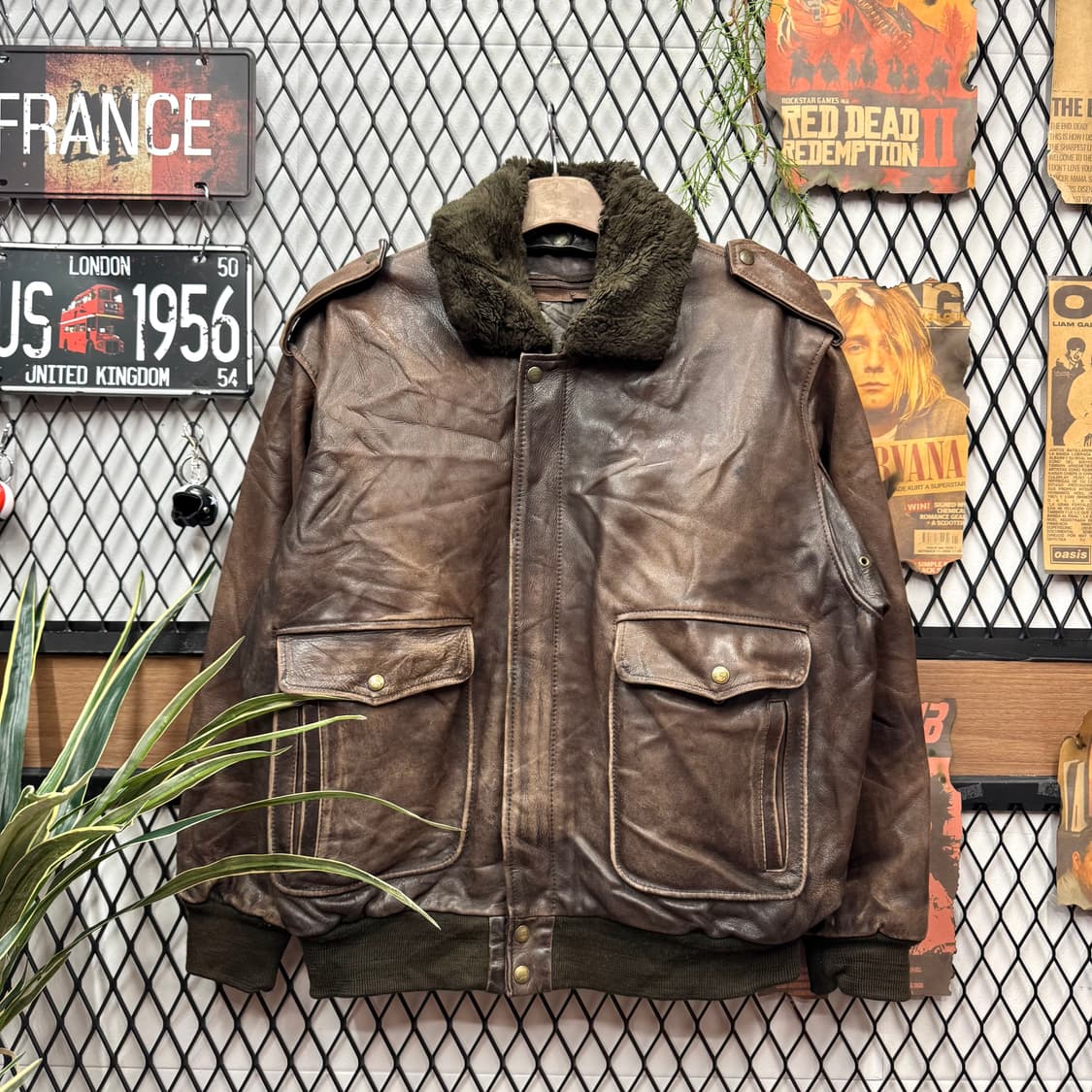 00s REDSKINS 빈티지 타입 B 32 플라이트 자켓 브라운 상품이미지1